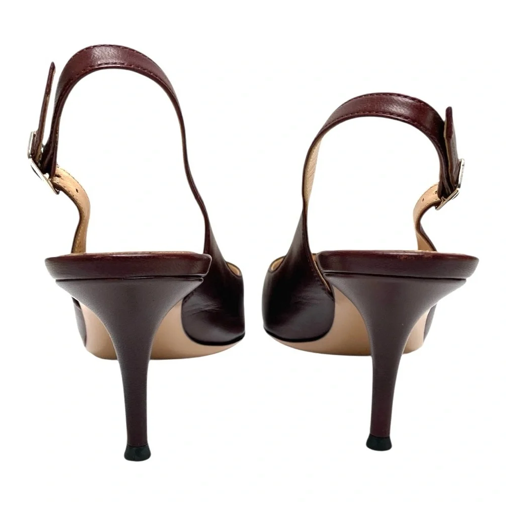 Gianvito Rossi Leather Cap Toe Slingback Size 39